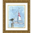 thumbnail image 1 of Phillips, Anita 25x32 Gold Ornate Wood Framed with Double Matting Museum Art Print Titled - Sailboat, 1 of 4