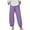 Purple, variant on ZQUUVOU Women's Wide Leg Pants Loose Solid Elastic Waist Long Pants With Pocket Purple