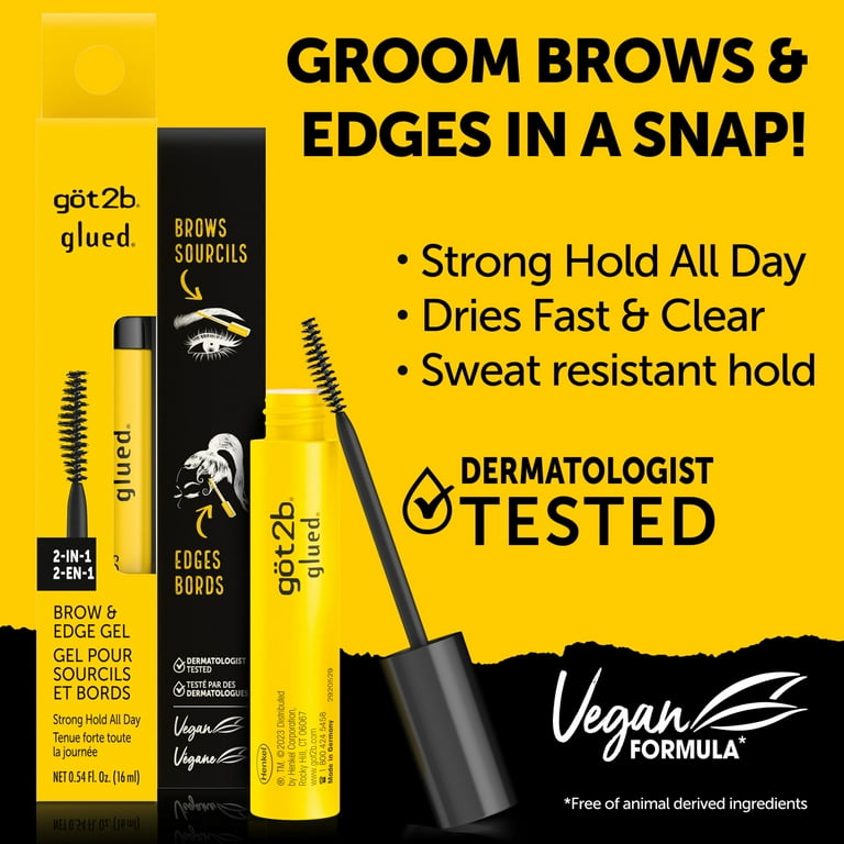 got2b Glued Brows & Edges Gel – All-Day Hold, Vegan Formula, Dual