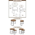 thumbnail image 6 of Nesting Coffee Table, Round Coffee Table for Living Room, Nesting Table with Wooden Tabletop and Sturdy Metal Frame, Stacking Living Room Table Nesting End Table Set of 2, Rustic Brown, 6 of 6