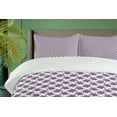 thumbnail image 4 of Ambesonne Turtle Duvet Cover Sets, Caretta Caretta Silhouettes, 2-King, Pale Eggplant and White, 4 of 7