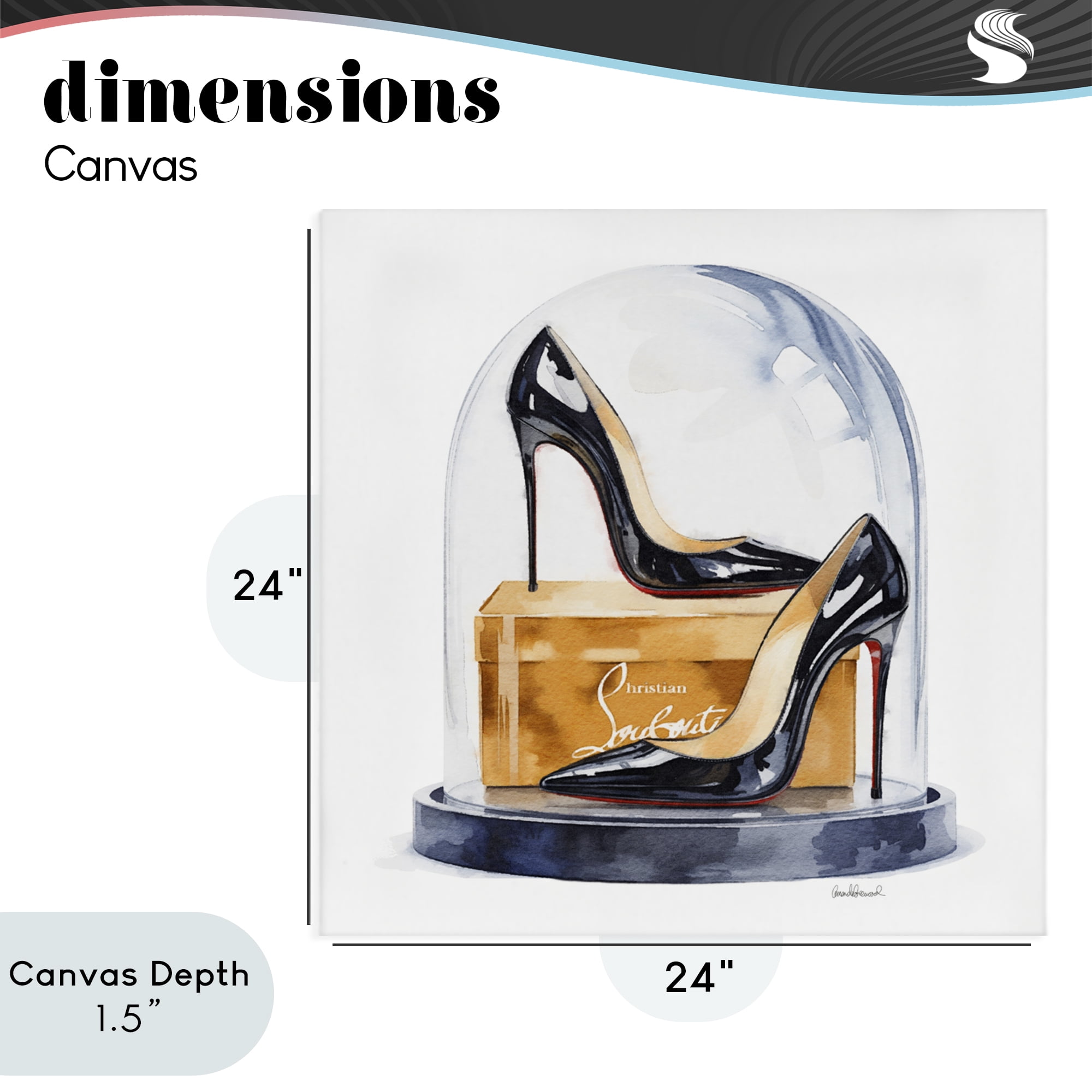 Stupell Industries Black High Heels Dome Canvas Wall Art, design by Amanda Greenwood