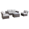 thumbnail image 1 of Living Source International Causeuse d'Extérieur avec Table et Chaises en Brun/gris, 1 of 3
