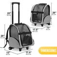thumbnail image 2 of KOPEKS Deluxe Backpack Pet Travel Carrier with Wheels - Heather Gray - Approved by Most Airlines - Large, 2 of 6