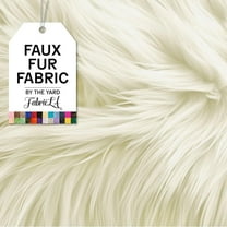 FabricLA Faux Fur Fabric Fluffy Fuzzy Fake Fur | Faux Fur Fabric by The Yard, Off White, 3 Yard