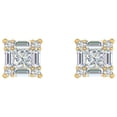 thumbnail image 3 of 1/3 Carat Prong Set Round, Princess & Baguette Shape Diamond Stud Earrings in 14K Yellow Gold, 3 of 4