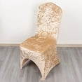 thumbnail image 4 of BalsaCircle Beige Fitted Spandex Crushed Velvet Stretchable Banquet Chair Cover Party Events Home, 4 of 8