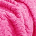 thumbnail image 7 of Exclusivo Mezcla Twin Size Jacquard Weave Wave Pattern Flannel Fleece Velvet Plush Bed Blanket as Bedspread/Coverlet/Bed Cover (90" x 66", Hot Pink), 7 of 7