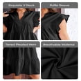 thumbnail image 6 of Plus Size Women V-neck Short Sleeve A Line Ruffle Mini Dress, 6 of 6