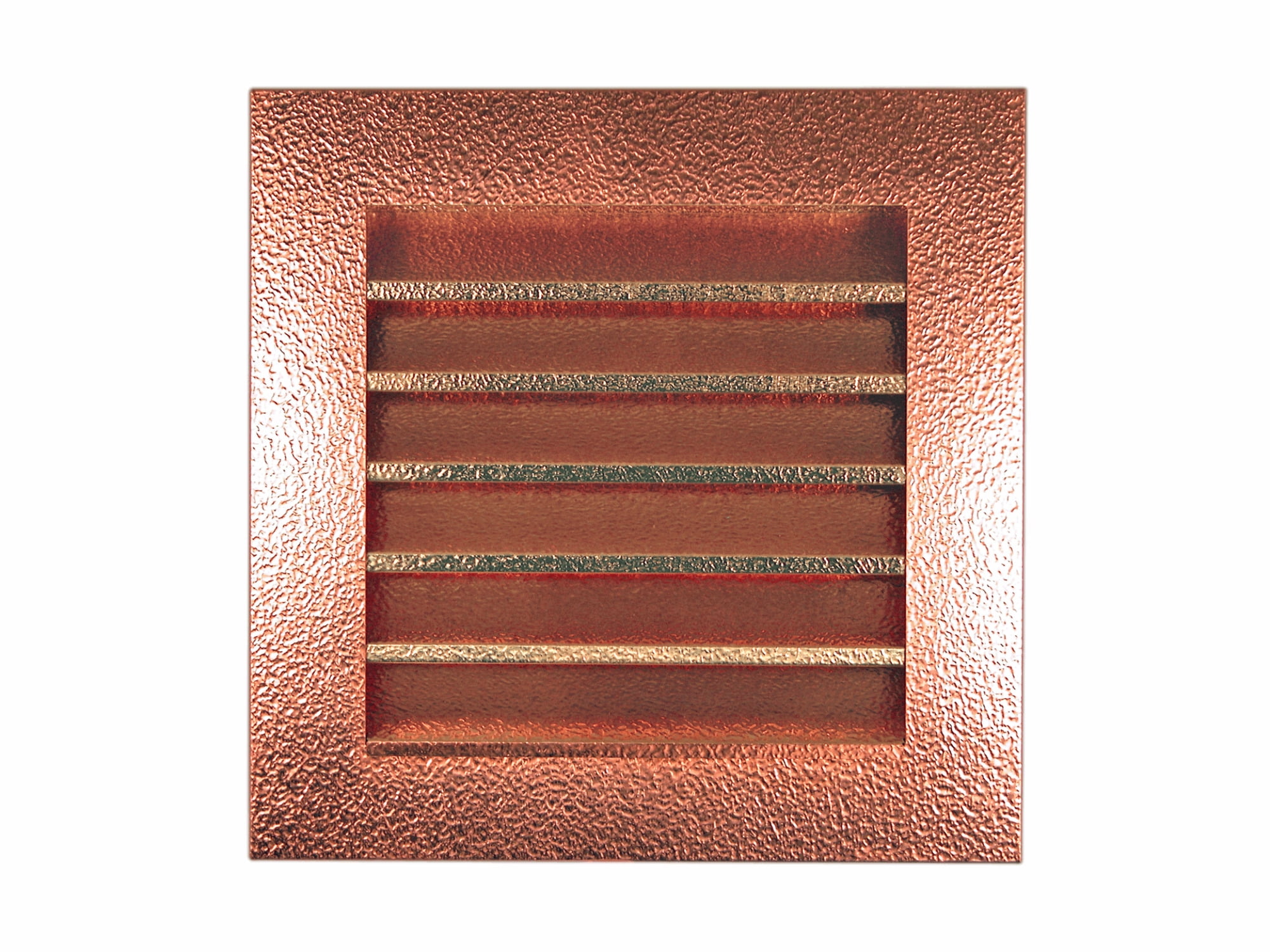 Hammered Copper Louvered Gable End Vent Vent Size: 24" W x 48" H, Mount Type: Flush