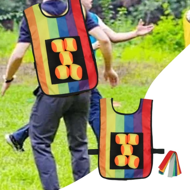 Gilet De Balle Collante Pour Enfants – Jeu De Lancer Avec 5 Balles Souples, Tissu Oxford, Intérieur/extérieur, Cadeau
