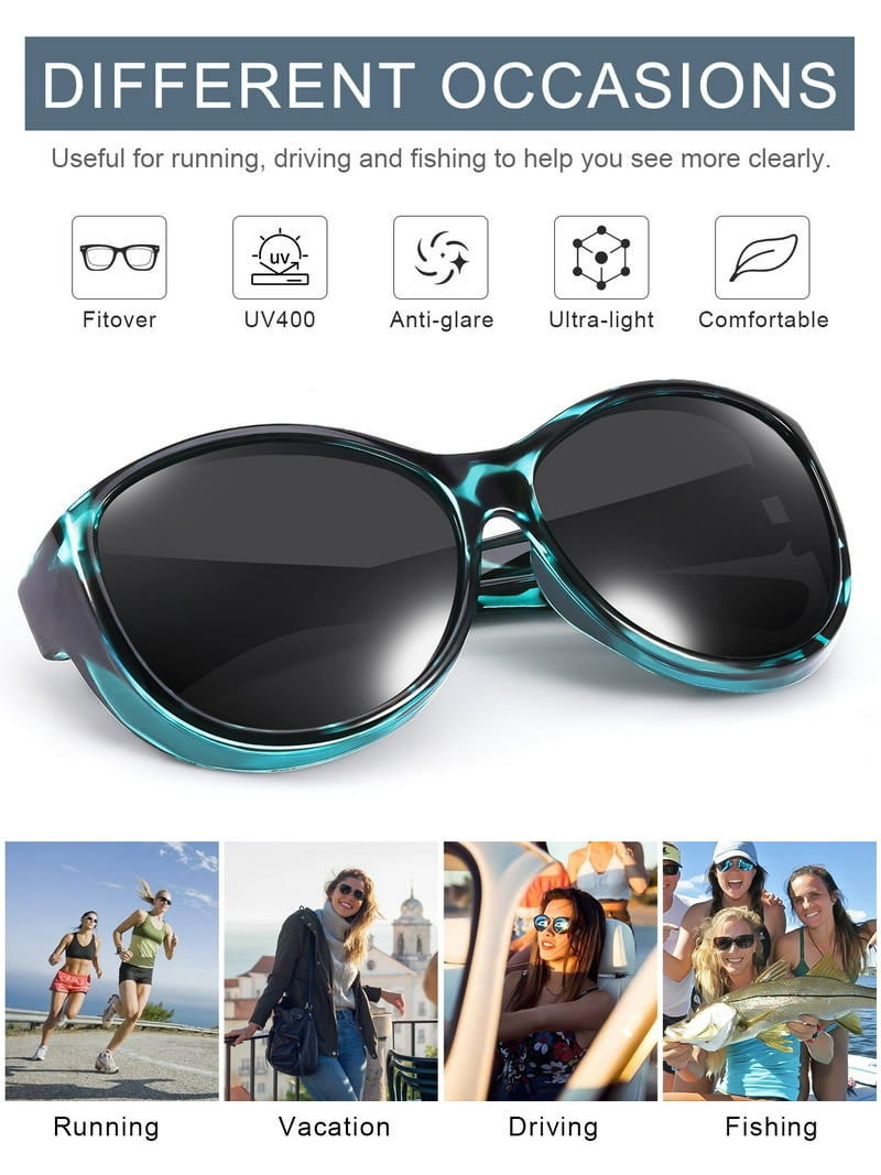 Womens Polarized Sunglasses UV400 Oversized Wrap Frame Driving Fashion Amazon.com: Myiaur Fit Over Sunglasses for Women, Trendy  main image 2
