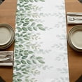 thumbnail image 5 of Table Runners 90 Inches Long Dress Scarves, Spring Emerald Green Eucalyptus Farmhouse Coffee/Dining/Kitchen Table Runner for Living Room, Botanical Leaf Country 13x90 Inch, 5 of 9