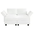 thumbnail image 3 of Sarah Small Modular Sofa Bed Sectional Sleeper Sofa Convertible Sectional Couch Bed Set Sleeper Couch, White, Air Leather, 3 of 9