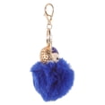 thumbnail image 2 of BRIGHTFUFU Llavero de bola esponjosa con incrustaciones de perlas y diamantes de imitación para bolso, celular o coche (azul), 2 of 8
