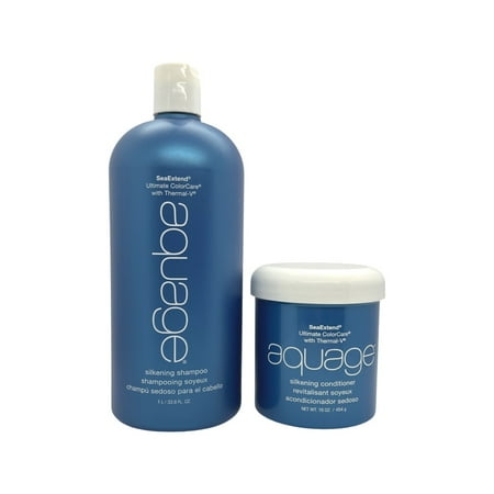 Aquage SeaExtend Silkening Shampoo 33.8 Oz & Conditioner 16 Oz Set