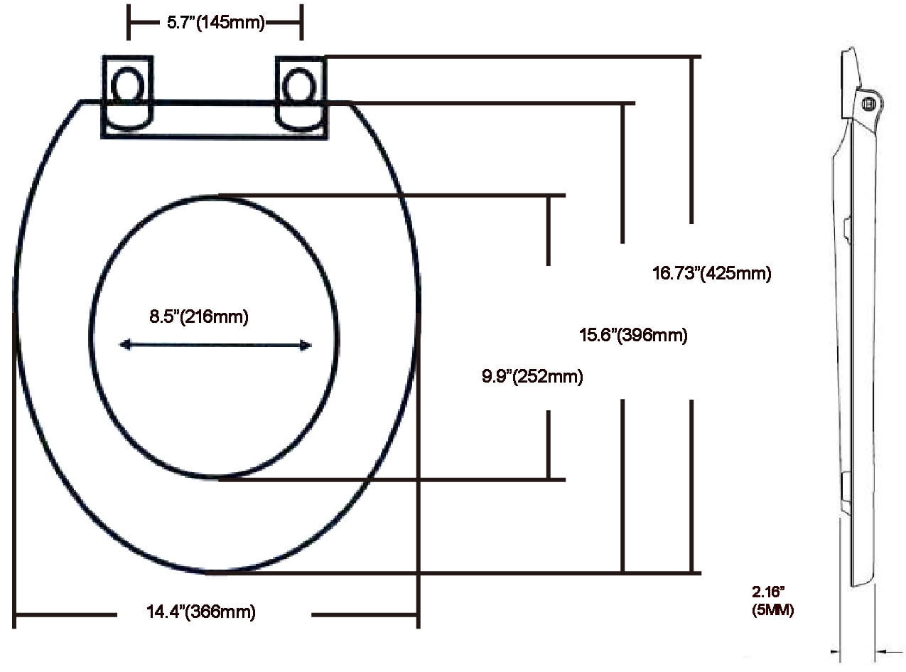 Dream Bath Beveled Edge Heavy Duty Round Toilet Seat with non-slip seat and quick-attach easy install hardware, MDF White