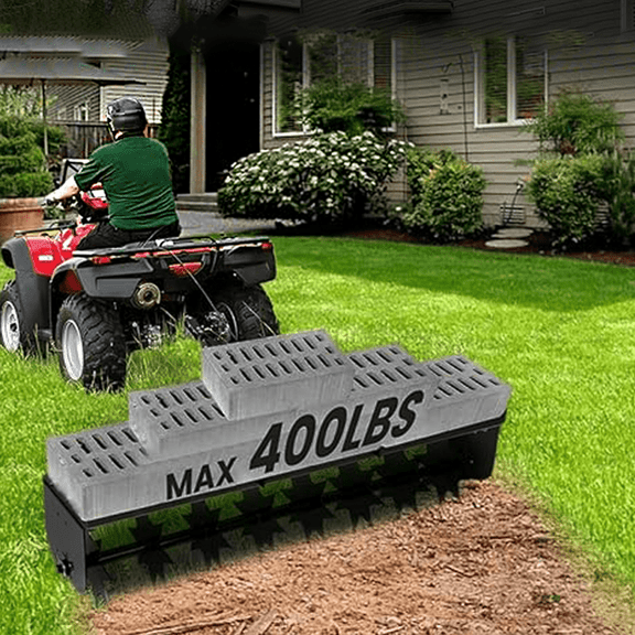 400LBS Capacity Rolling Aerator, Tow Spike Aerator Tool, Black Soil Penetrator Spikes Tractor, 35 Inch for Yard, Garden, Farm Manual Lawn Aerator