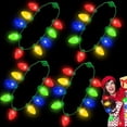 thumbnail image 1 of Paquete de 4 collares con bombillas LED navideñas, accesorios navideños para Nochebuena y Año Nuevo, collar para regalos de fiesta para niños, hombres y mujeres, decoración navideña, suministros diver, 1 of 5