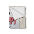 thumbnail image 2 of Be Happy Soft Flannel Fleece Throw Blanket, Be Happy and Enjoy Everyday Message Vintage Style with Smiling Faces Print, Cozy Plush for Indoor and Outdoor Use, 70" x 90", Multicolor, by Ambesonne, 2 of 6