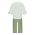 thumbnail image 4 of Women's Pajama Set 3/4 Sleeve Tops with Chest Cushion & 3/4 Length Pants 100% Cotton Sleepwear Casual Comfortable Soft Nightwear, 4 of 6