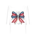 thumbnail image 3 of Xucatan Womens 3/4 Sleeve V Neck American Flag T-Shirts 4th of July Independence Day Summer Graphic Tee Top Gift, 3 of 7