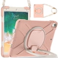 thumbnail image 7 of Case for iPad Air 3 10.5 Inch 2019/iPad Pro 10.5 Inch 2017, 360 Degree Rotating Hand Grip Shockproof Cover with Shoulder Strap, Rose Gold, 7 of 7