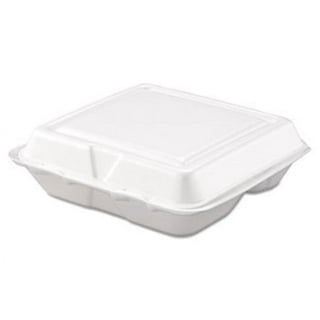 Dart 85HT3R, 8x8x3-Inch Performer White Three Compartment Foam Container with A