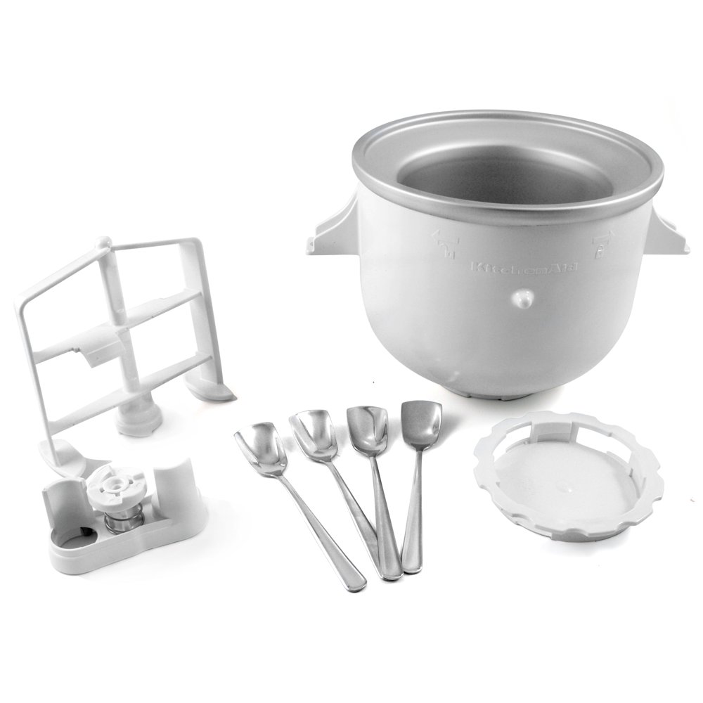 KitchenAid KICA0WH Ice Cream Maker Attachment for Stand Mixer with Set