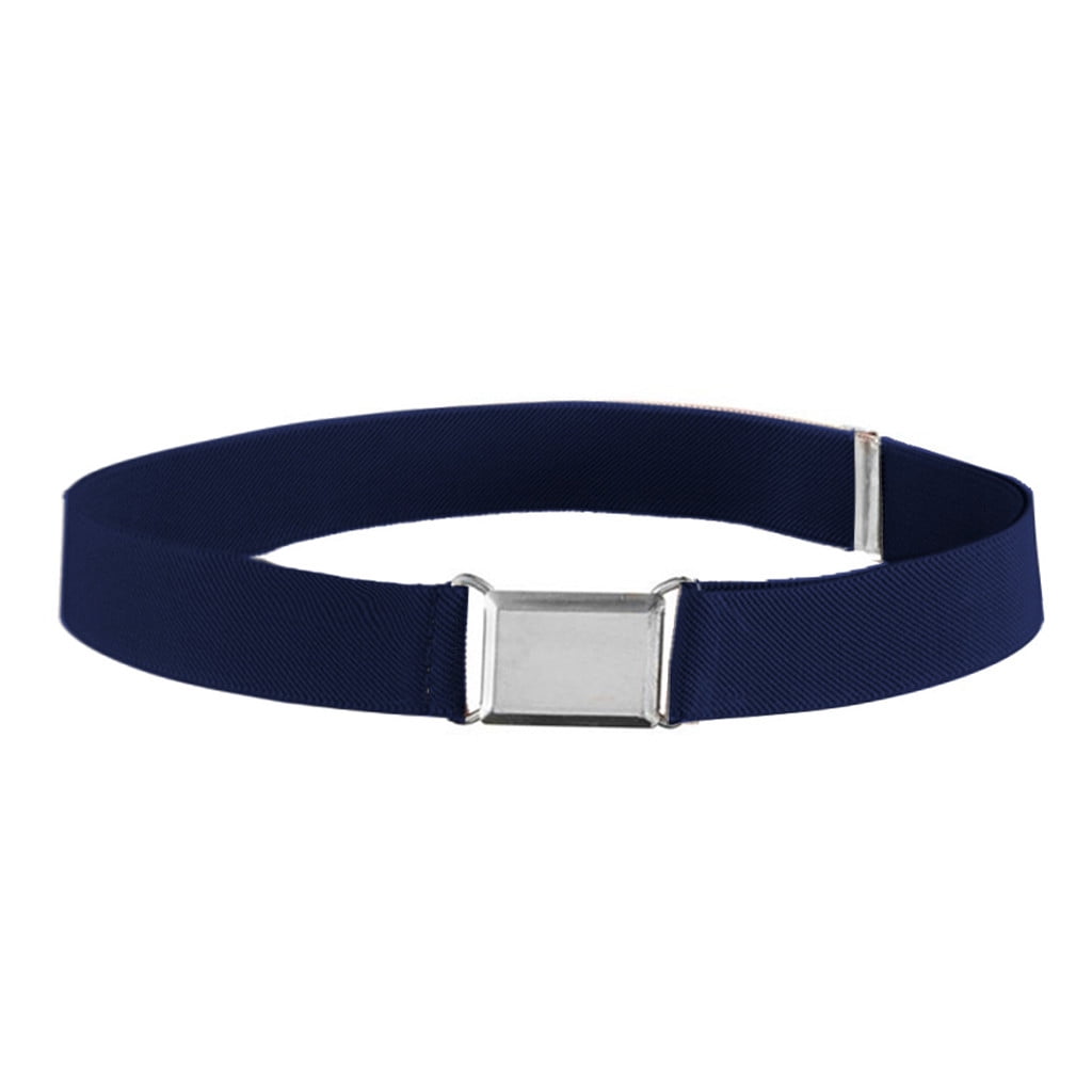 Ceinture élastique Pour Enfants - Lot De 2 Noires - Réglable, Boucle Argentée, Taille Unique 2,5cm X 55cm