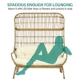 thumbnail image 4 of Dextrus Indoor Outdoor 2 Person Egg Chair With Cushion, All-Weather Wicker Patio Oversized Egg Lounger Loveseat Chair with 528lbs Capacity - Beige, 4 of 7