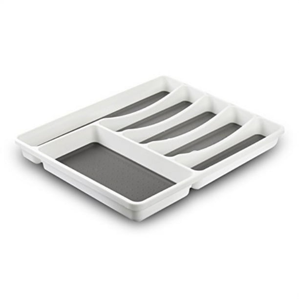 Non Slip Silverware Organizer for Drawer and Kitchen, Plastic, Classic