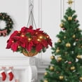thumbnail image 4 of Artificial Hanging Flowers LED with Indoor Flowerpot Artificial Poinsettia, 4 of 9