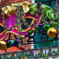 thumbnail image 5 of TETOU Mardi Gras Garland Decor,50Ft Green Gold Purple Glitter Tinsel Fall Garland for Tree Home Fireplace Party Indoor Outdoor Decoration, 5 of 6