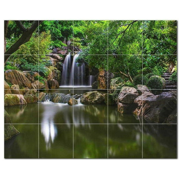 Waterfalls Ceramic Tile Mural Kitchen Backsplash Bathroom Shower, 401822-S54