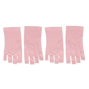 Nail Gloves, Hand Protection Pink Breathable Fingerless Gloves for Nail Art