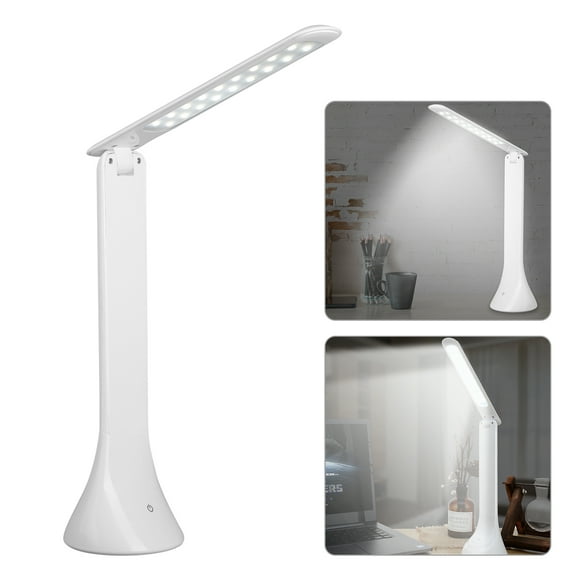LED Desk Lamp,Folding Eye-Caring Table Lamp, Touch Dimmer Control, Adjustable Dimmable Office Study Computer Desk Lamp,3 Brightness Light,18 Energy-Saving LED, Protable Lamp for Reading,White