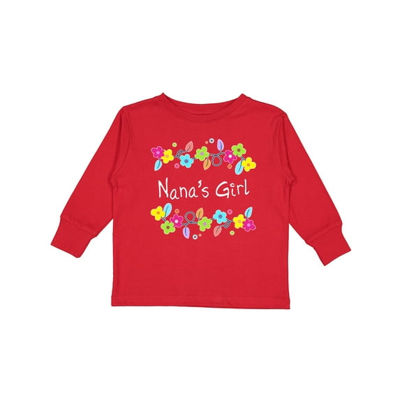 Inktastic Nanas Girl- bright flowers Girls Long Sleeve Toddler T-Shirt