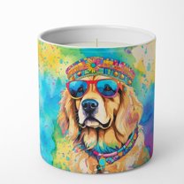 Carolines Treasures DAC2513CDL 10 oz Unisex Golden Retriever Hippie Dawg Decorative Soy Candle