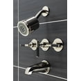 thumbnail image 2 of Kingston Brass KBX8136CKL Kaiser Three-Handle Tub and Shower Faucet, Polished Nickel, 2 of 5