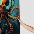 thumbnail image 3 of PRATYUS Gold Octopus Shower Curtain Navy Nautical Sea Kraken Vintage Octopus Tentacles Ocean Animal Marine Life Adventure Cool Fabric Decor Bathroom Curtain Set with Hooks 60x72, 3 of 7