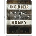 thumbnail image 2 of An Old Bear Lives Here with His Honey Brown Wood Tin Sign Metal Plaque Art Hanging Iron Painting Retro Home Kitchen Garden Garage Wall Decor 16"x12", 2 of 5