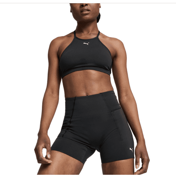 Puma Women's Move Cloudspun High-Neck Low-Impact Sports Bra - Puma Black