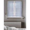 thumbnail image 5 of Boho Blue Curtains 54 Inch Length, Sheer Curtains for Bedroom Living Room Window White Chevron Stripes Abstract Geometric Rod Pocket Voile Drapes Kitchen Curtains Small Half Window 52"x54" 2 Panels, 5 of 6