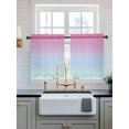 thumbnail image 2 of Pink Blue Ombre Striped Tier Curtains 36 Inch Length,Sheer Curtains for Bedroom Living Room Vintage Stripes Farmhouse Line Short Kitchen Curtains Drapes for Small Half Window 27.5"x36" 2 Panels, 2 of 7