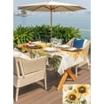 thumbnail image 6 of 54x80 Inch Outdoor Tablecloth with Umbrella Hole Zipper Rectangle Sunflowers Retro Rectangular Tablecloths Outside Waterproof Spring Summer Floral Botanical Patio Table Cloth Cover for Picnic Party, 6 of 8