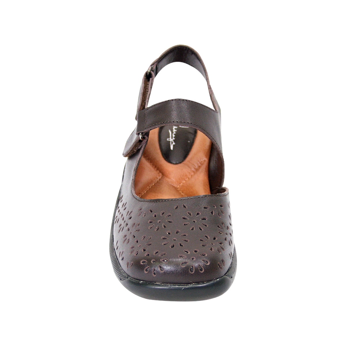 PEERAGE Kylie Women Extra Wide Width Slingback Comfort Sandal BROWN 8