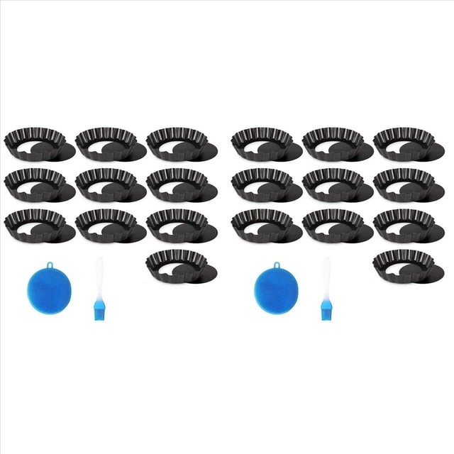 20X Molde para Tartas, Moldes para Tartas de 4 Pulgadas, Molde para Tartas de Acero Al Carbono con Base Suelta Extraíble Antiadherente, Fácil de Operar y Limpiar