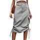 thumbnail image 2 of Falda de Cintura Alta para Mujer Falda Holgada de Color Sólido con Cordón y Bolsillos Laterales para Mujer Falda Informal de Moda para Mujer ANGGREK Otros, 2 of 7