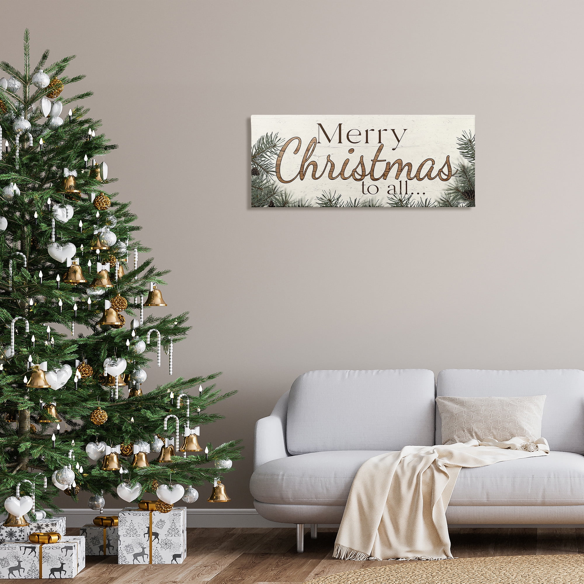Stupell Industries Woodland Christmas Typography Holiday Painting Gallery Wrapped Canvas Art Print Wall Art, 40 x 17